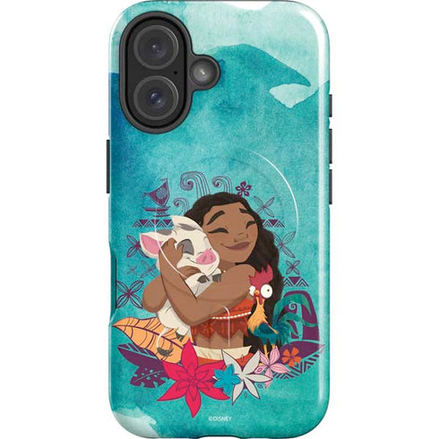 Disney Princess Moana with Pua and Heihei iPhone 16 Magsafe Impact Case